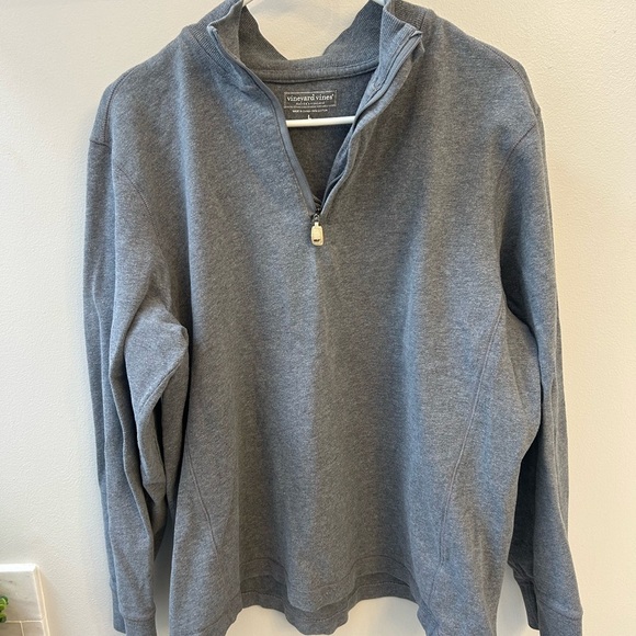 Men's size large grey vineyard vines 1/4 zip neck cotton sweatshirt - Picture 5 of 10